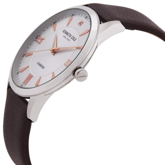 NWT Authentic Kenneth Cole New York Quartz Silver Dial Watch - Picture 2 of 3